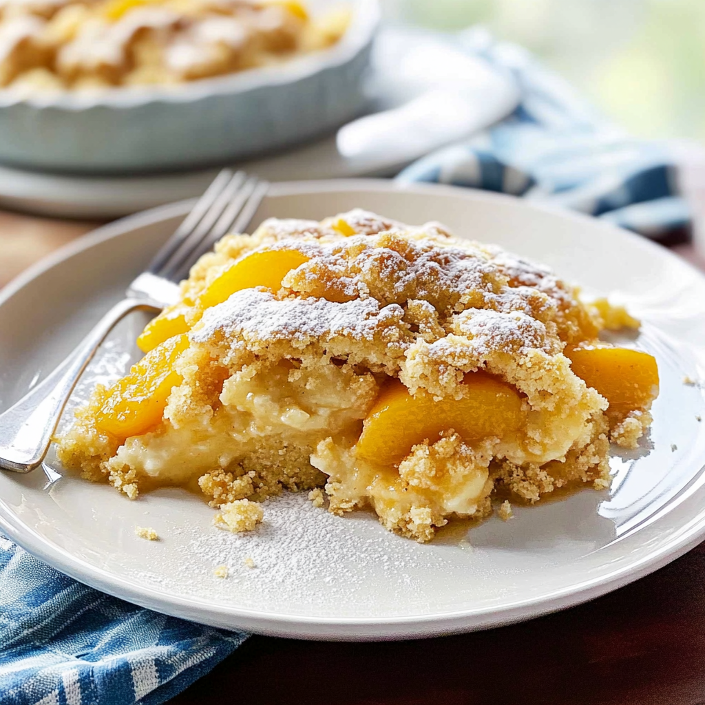 Recipe preparation for Fresh Peach Dump Cake