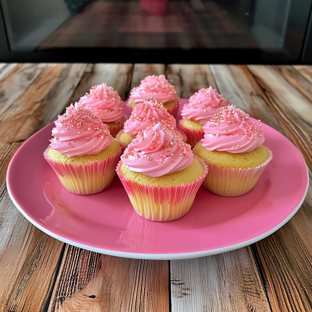 Recipe preparation for Pink Champagne Cupcakes