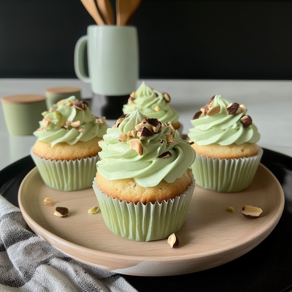 Recipe preparation for Pistachio Cupcakes