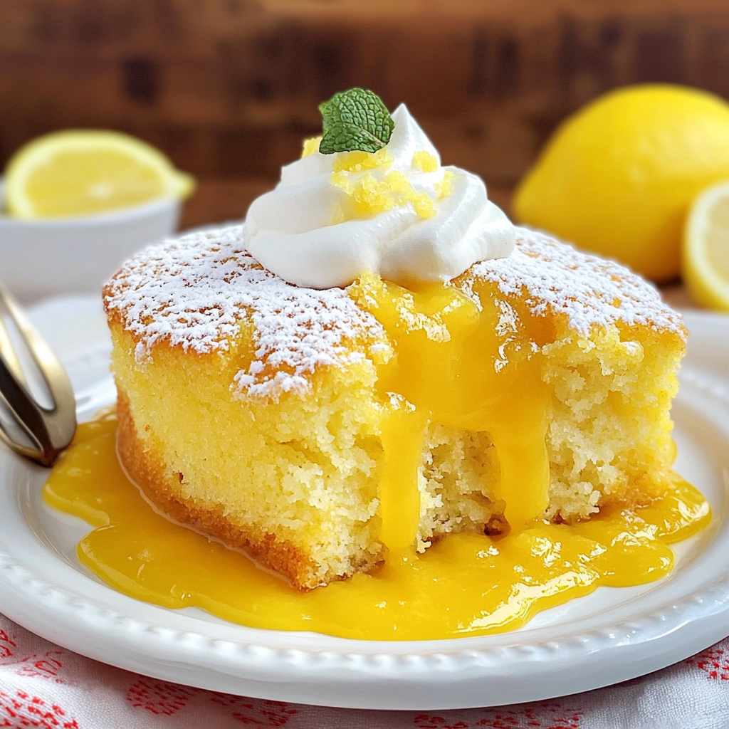 Recipe preparation for Lemon Crinkle Dump Cake