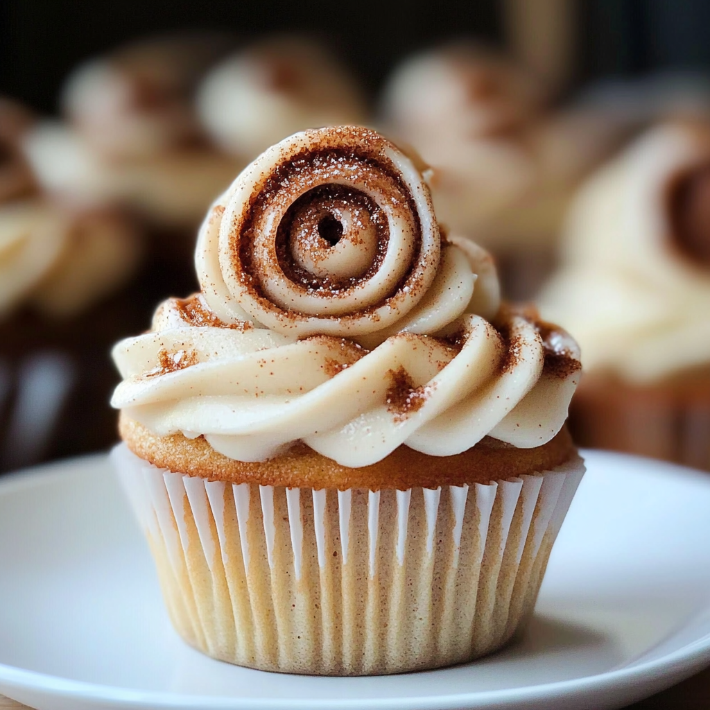 Recipe preparation for Cinnamon Roll Cupcakes