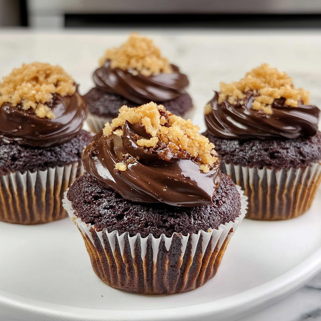 Recipe preparation for German Chocolate Cupcakes