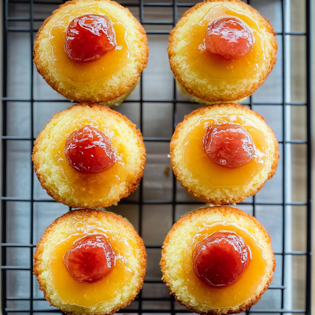 Recipe preparation for Pineapple Upside Down Cupcakes