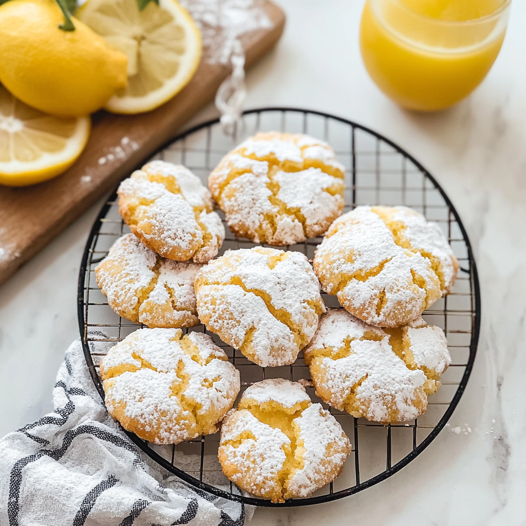 Recipe preparation for Lemon Crinkle Cookies