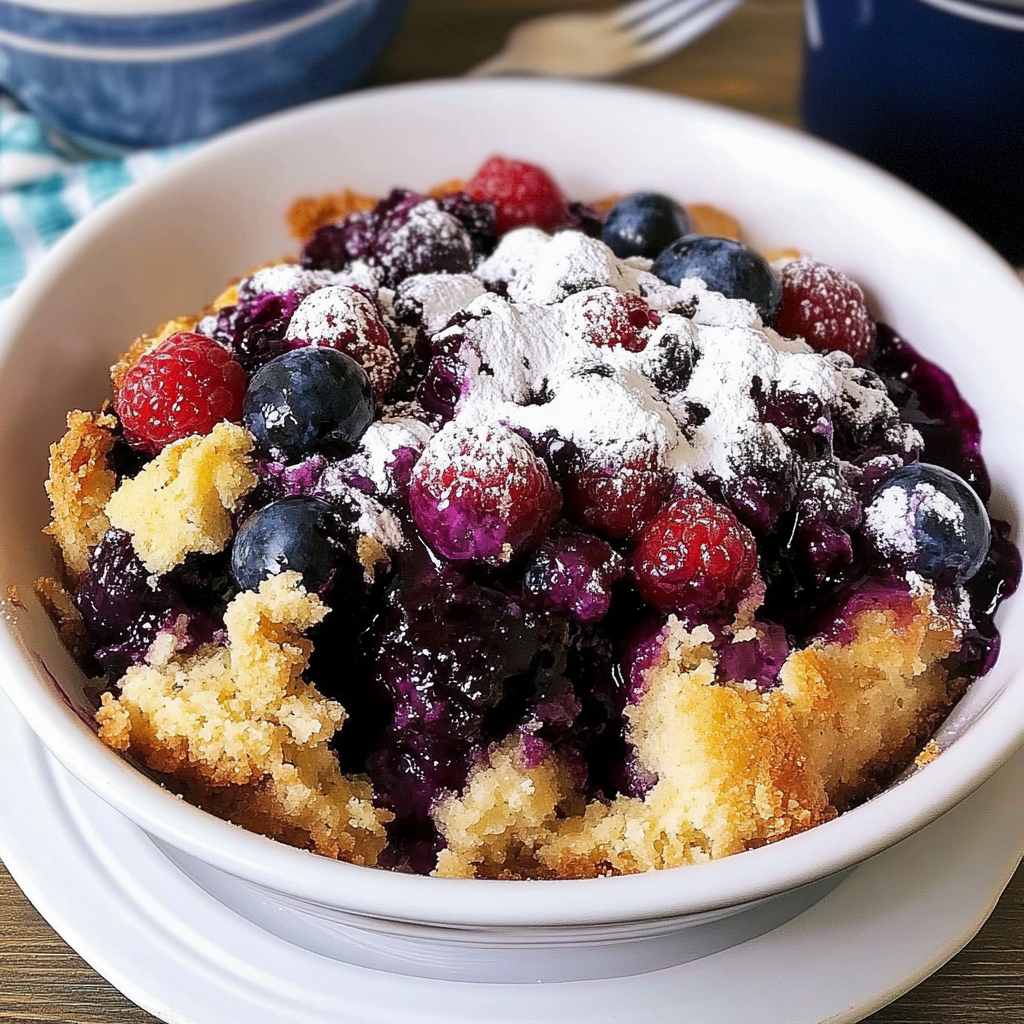 Recipe preparation for Blueberry Dump Cake