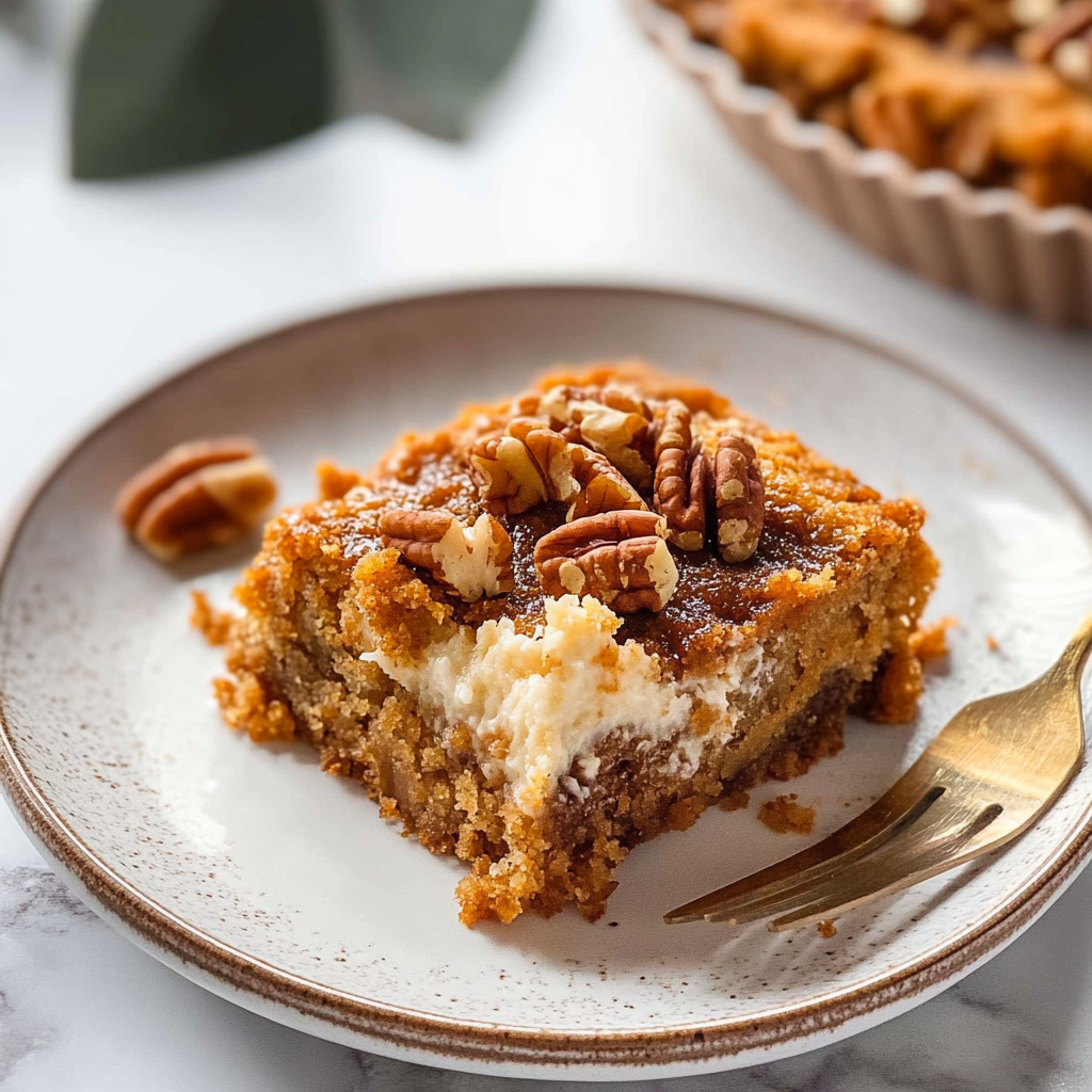 Recipe preparation for Pumpkin Pecan Dump Cake
