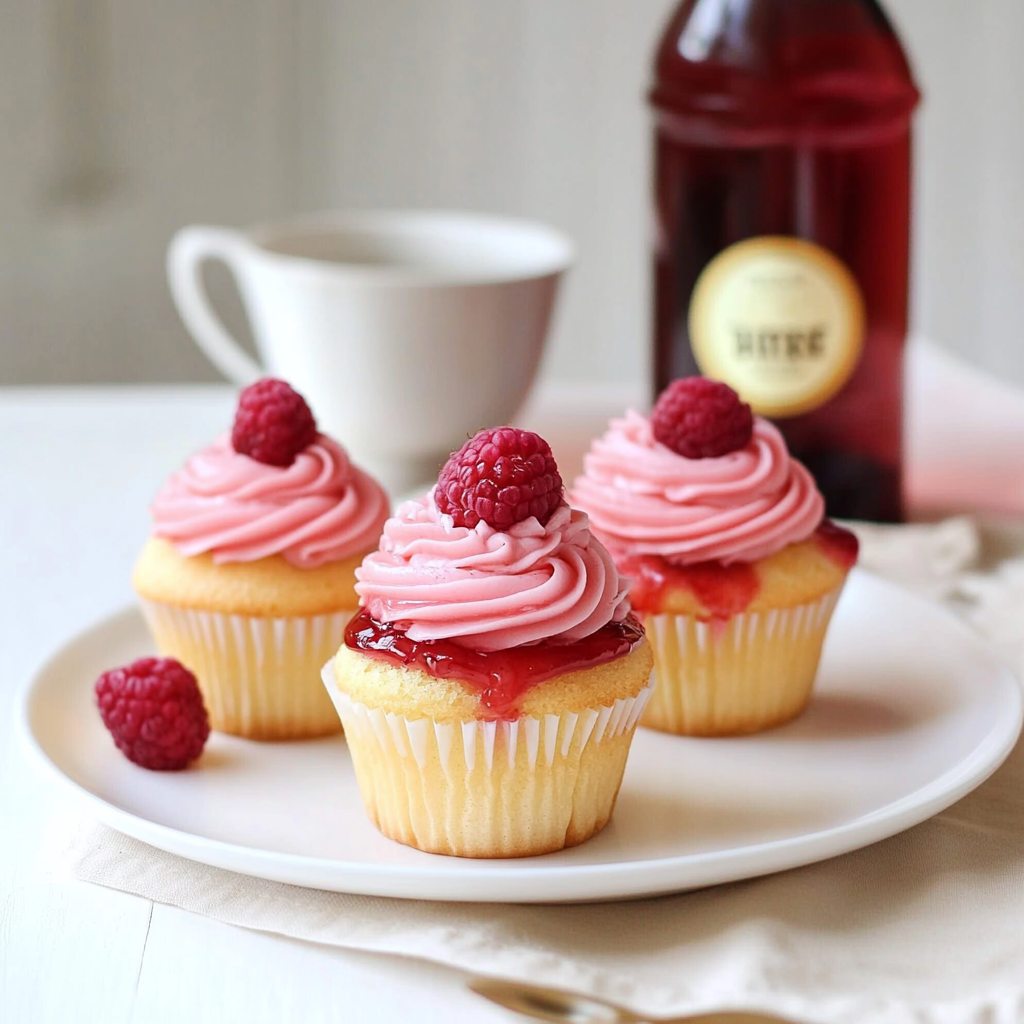Recipe preparation for Raspberry Rose Cupcakes