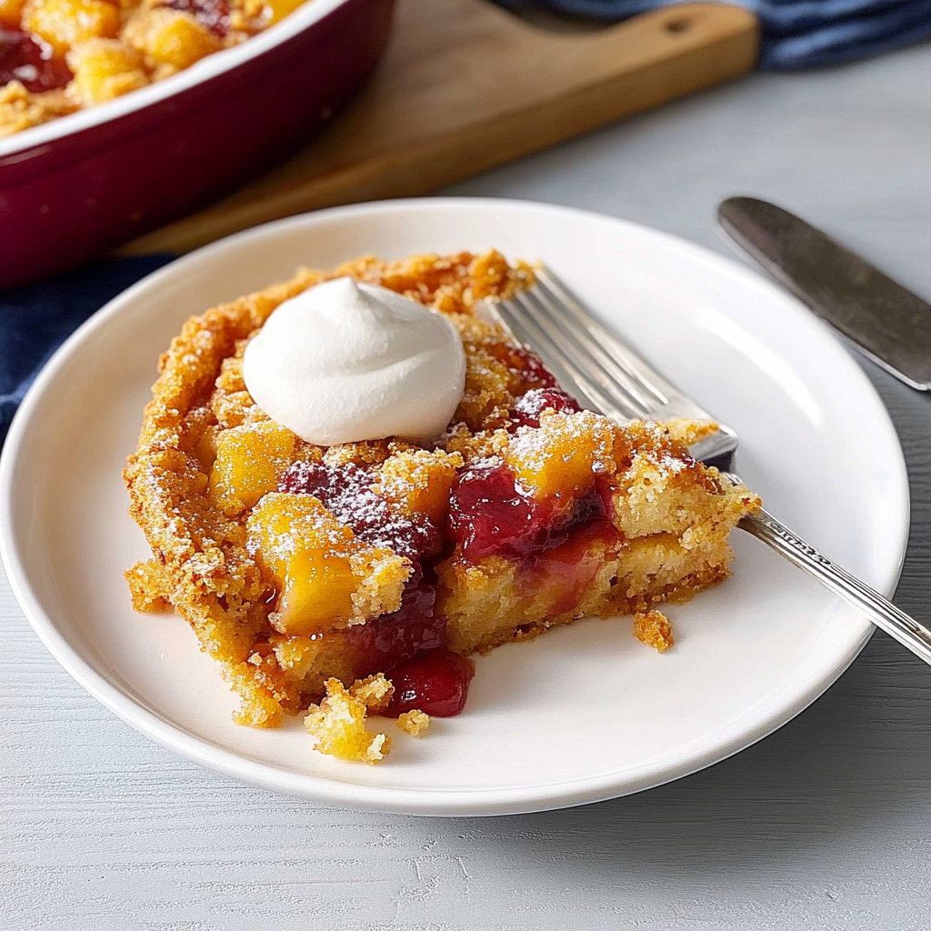 Recipe preparation for Piña Colada Dump Cake