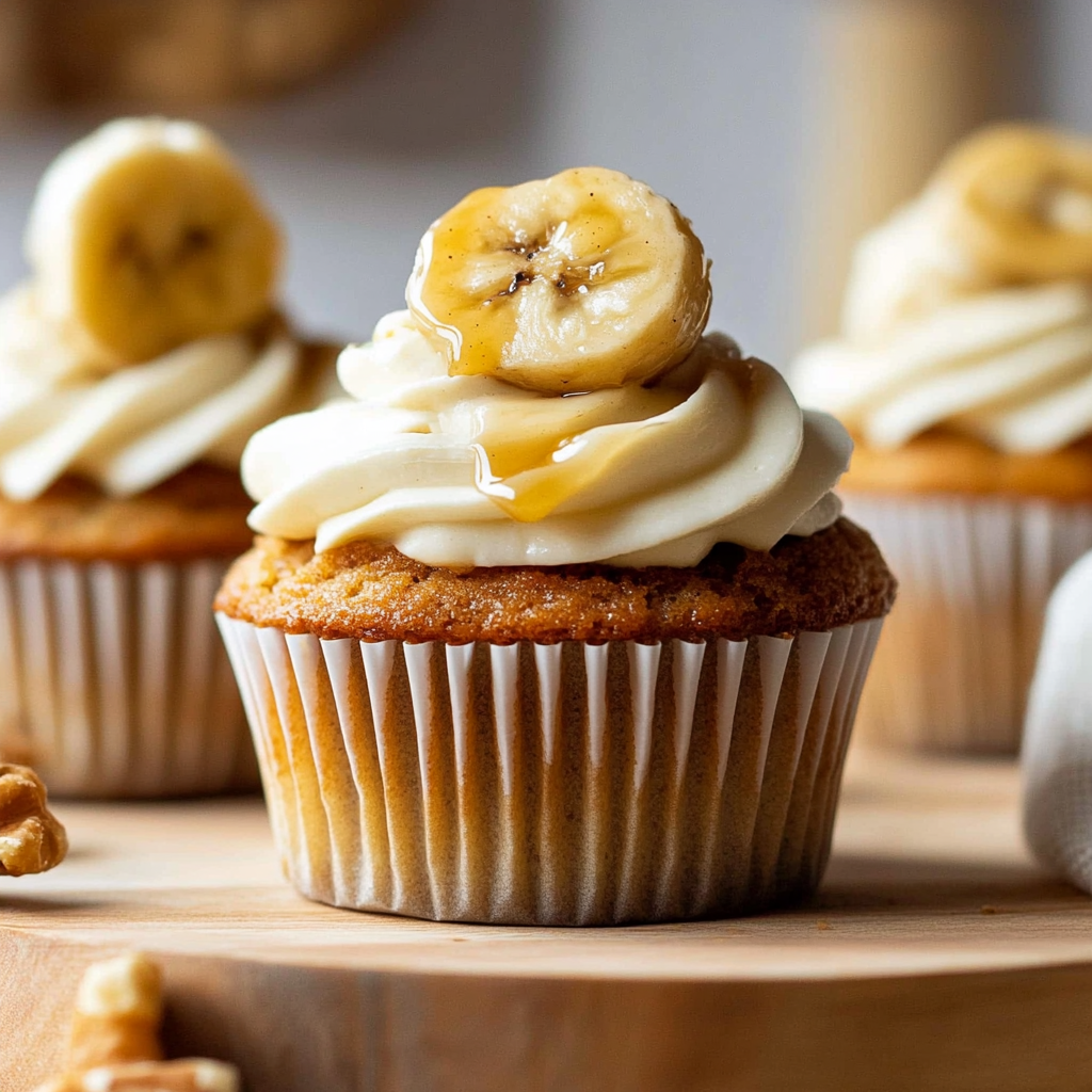 Recipe preparation for Banana Caramel Cupcakes