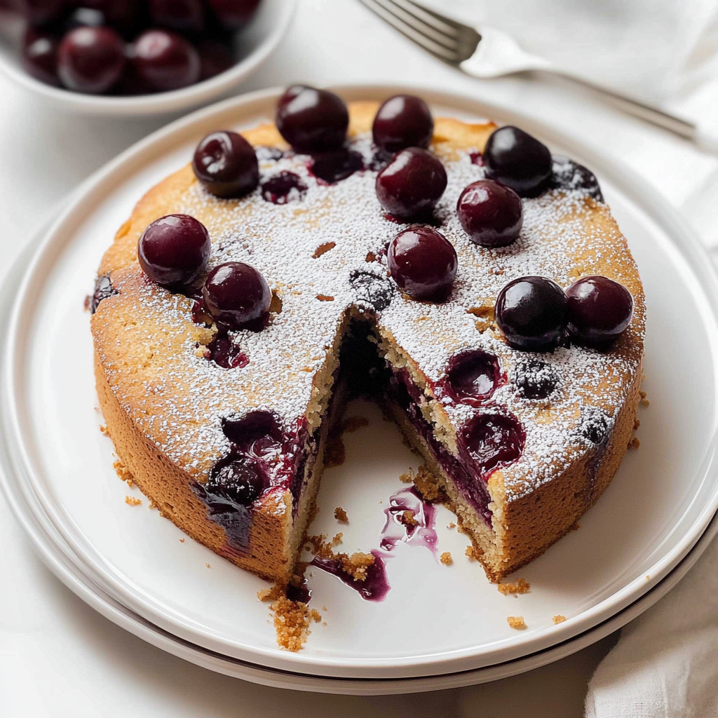 Recipe preparation for Chocolate Cherry Almond Cake