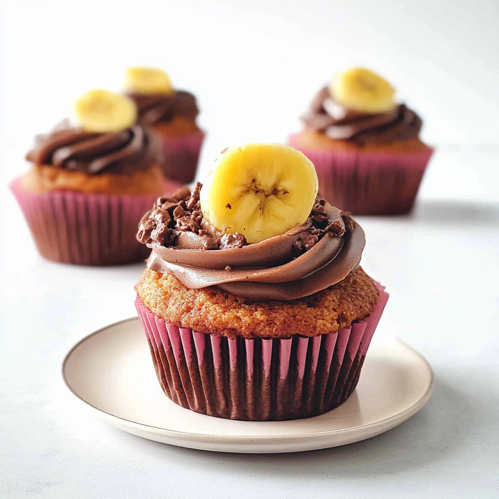 Recipe preparation for Banana Nutella Cupcakes