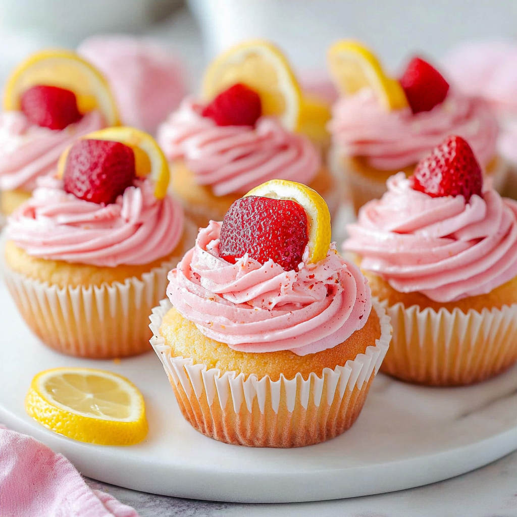 Recipe preparation for Strawberry Lemonade Cupcakes