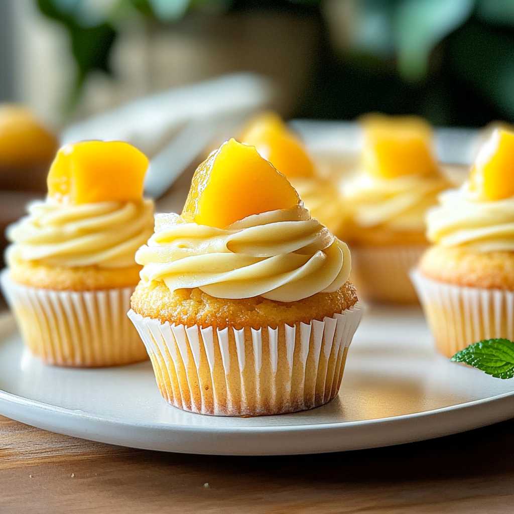 Recipe preparation for Tropical Mango Coconut cupcakes