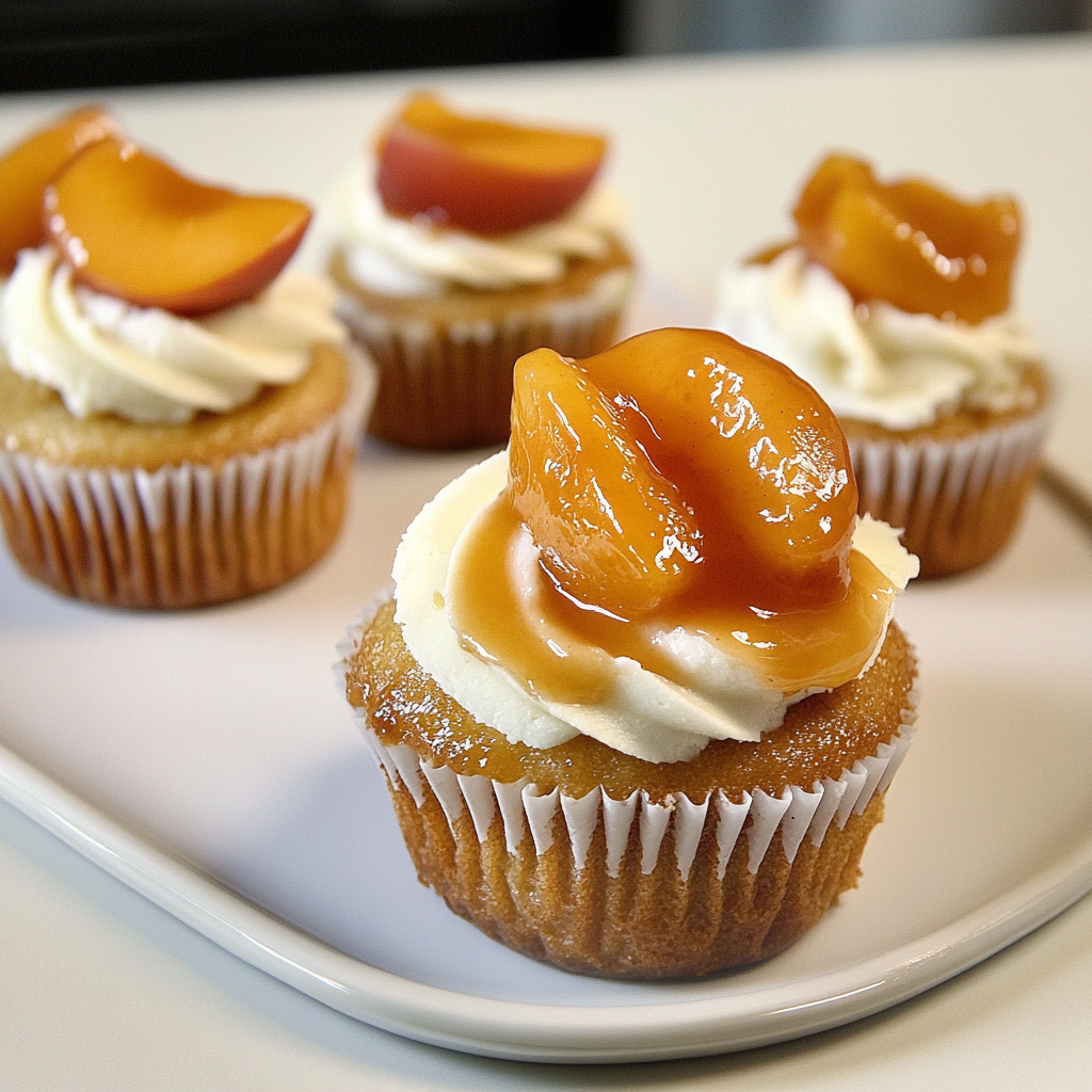 Recipe preparation for peach cobbler cupcakes