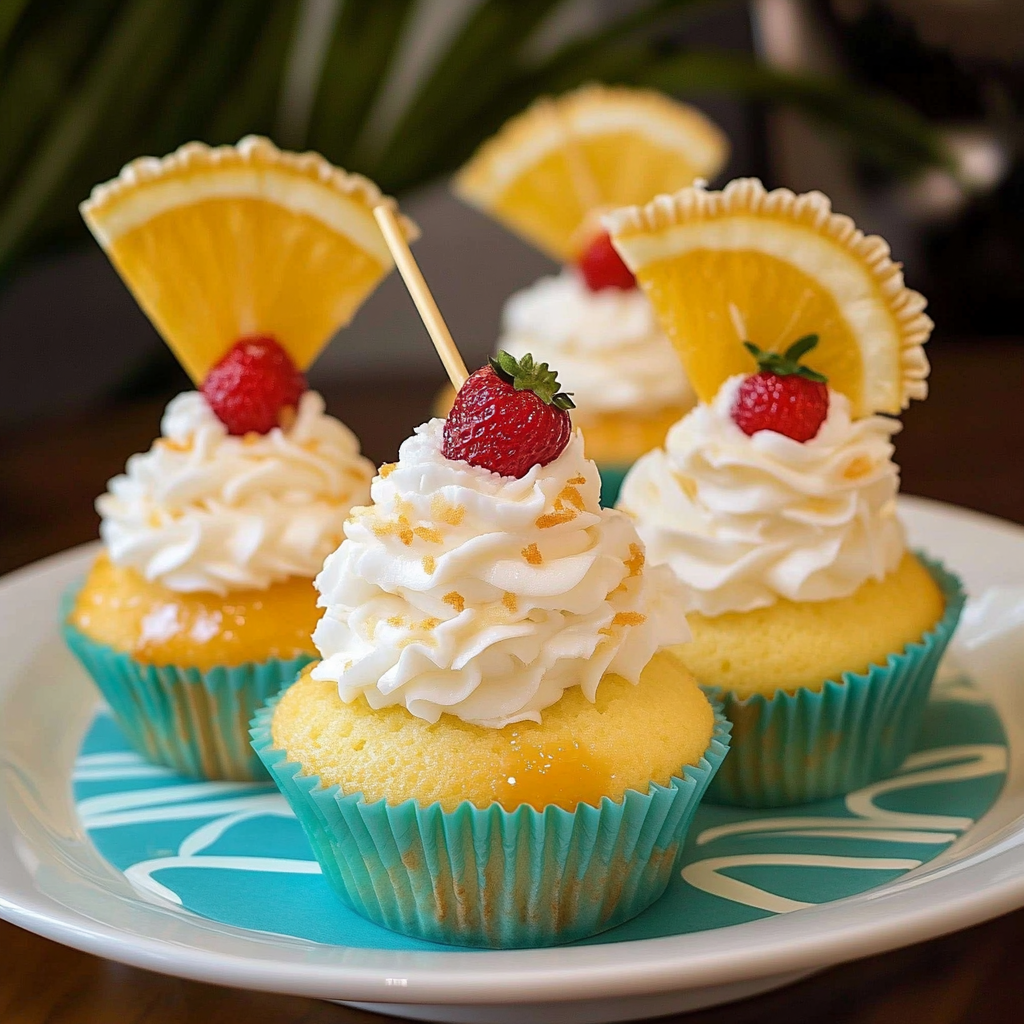 Recipe preparation for pina colada cupcakes
