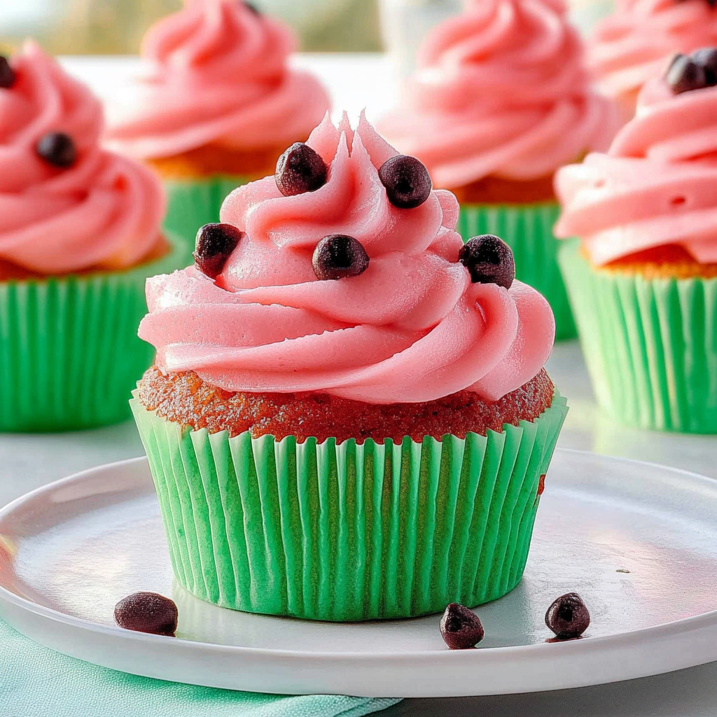 Recipe preparation for watermelon cupcakes