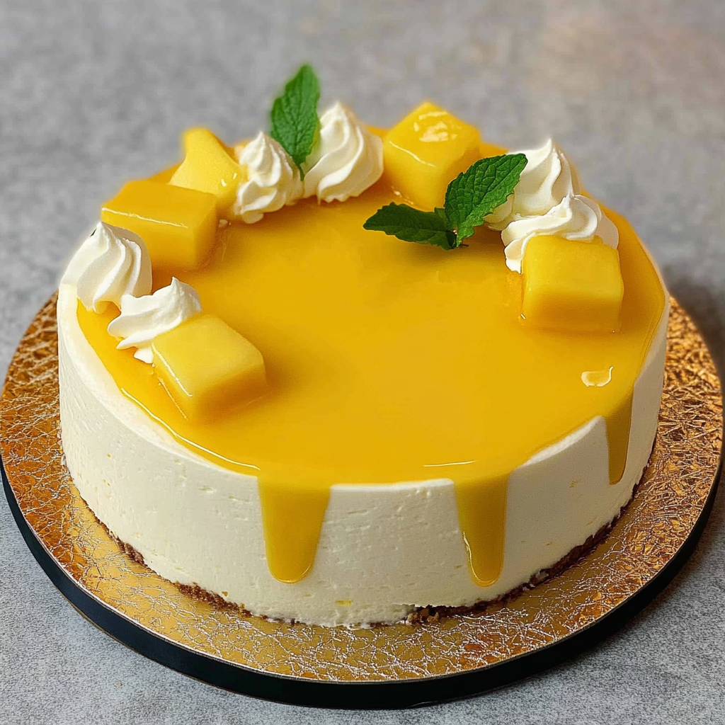 Recipe preparation for mango mousse cake