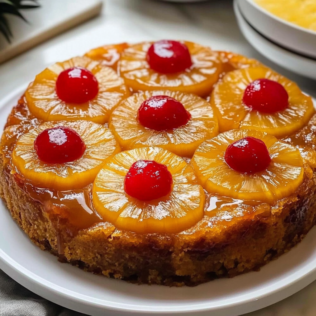 Recipe preparation for Pineapple Upside Down Cake