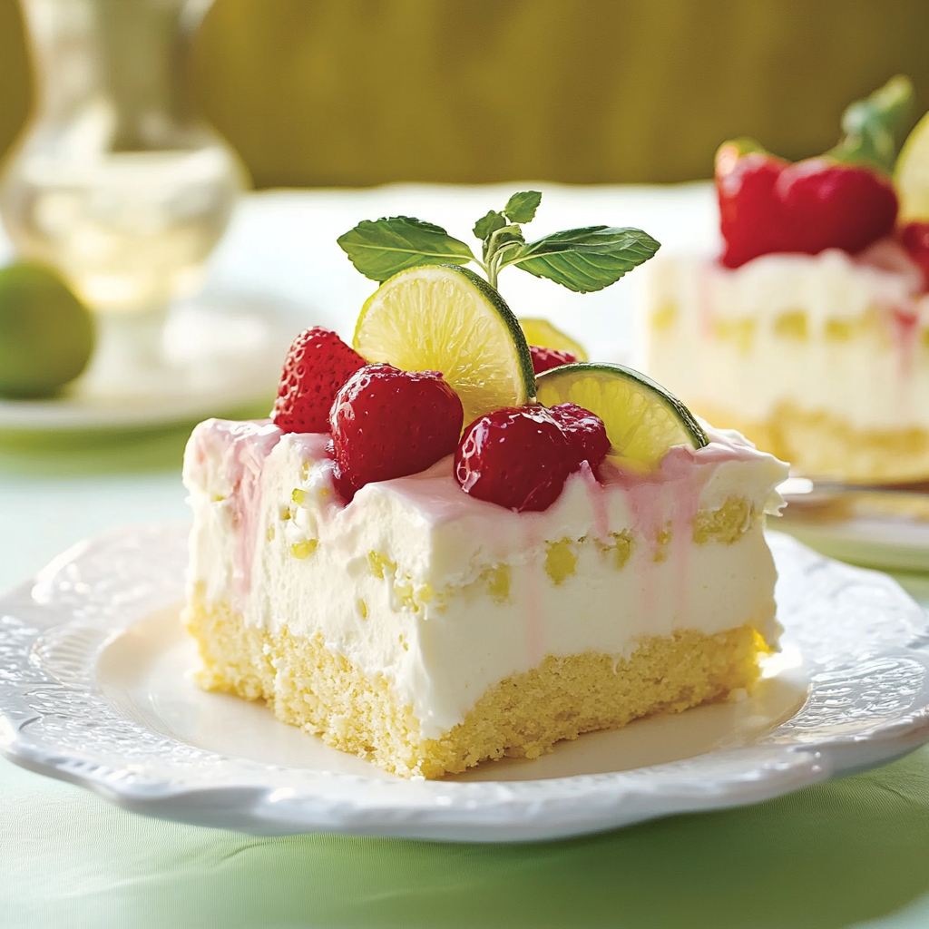 Recipe preparation for key lime poke cake