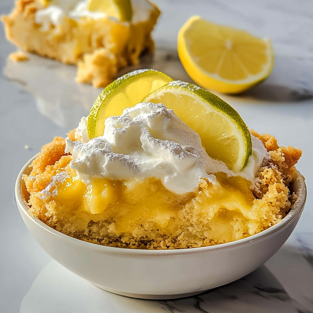 Recipe preparation for key lime dump cake