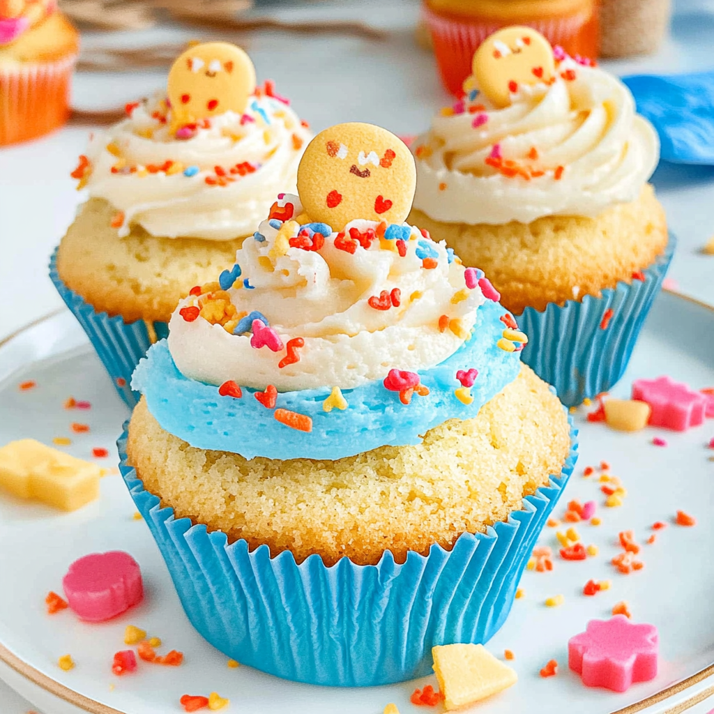 Recipe preparation for Beach Themed Cupcakes
