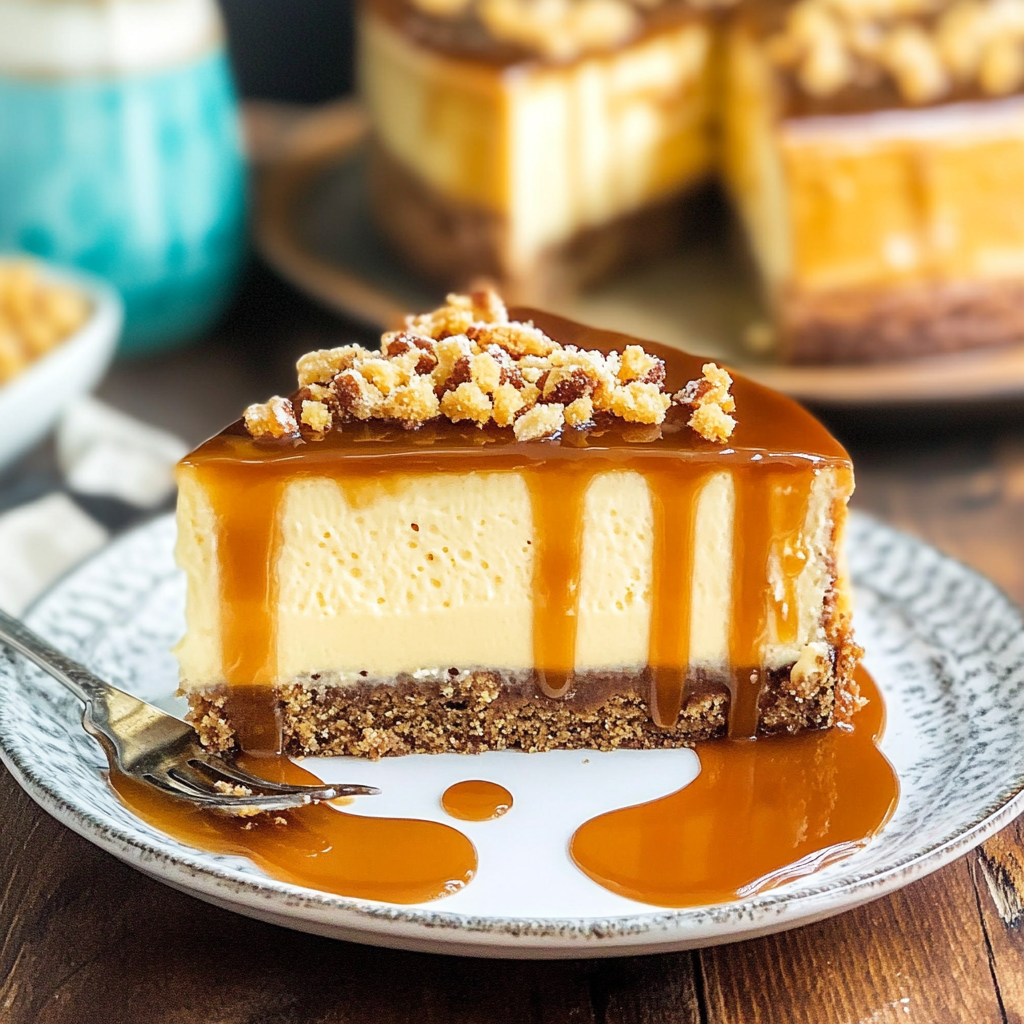 Recipe preparation for Caramel Toffee Crunch Cake