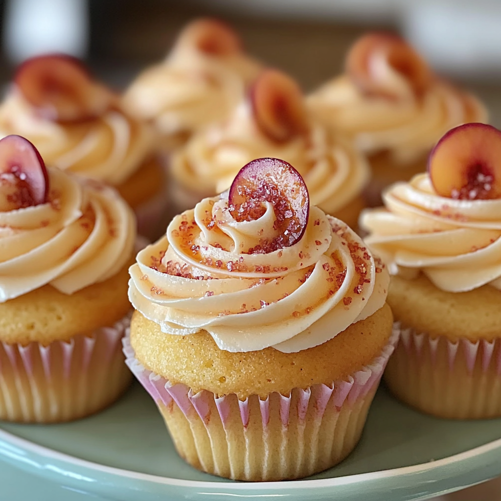 Recipe preparation for Peach Bellini Cupcakes