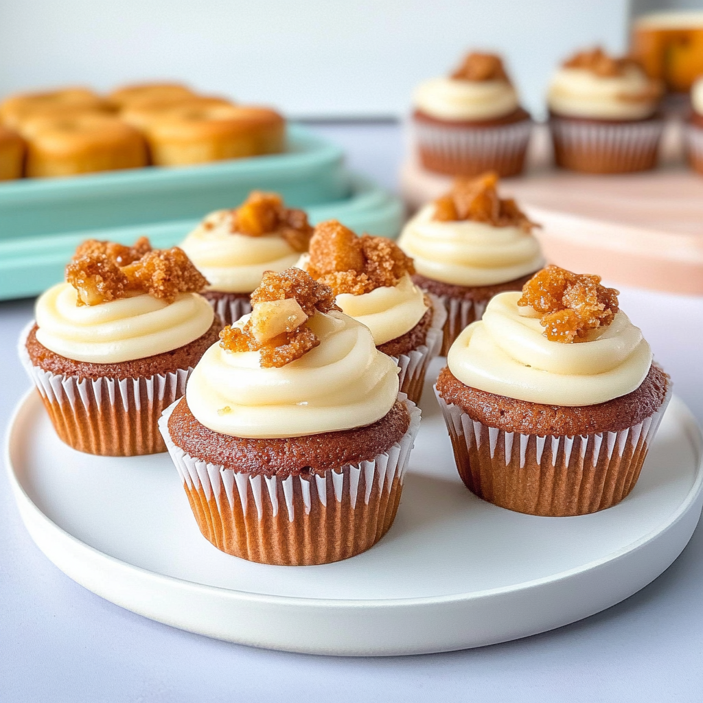 Recipe preparation for Crispy Apple Cupcakes