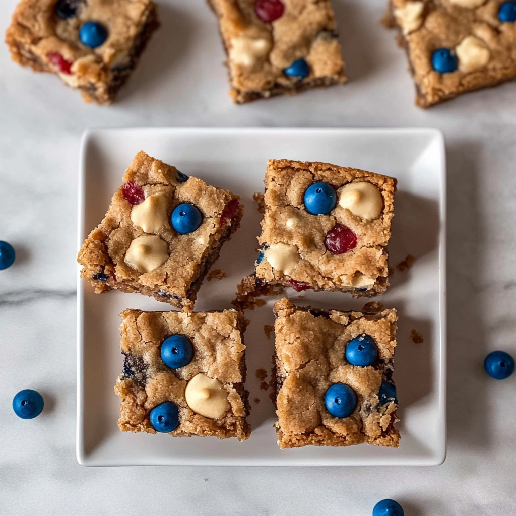 Recipe preparation for Delightful Fourth of July Cookie Bars
