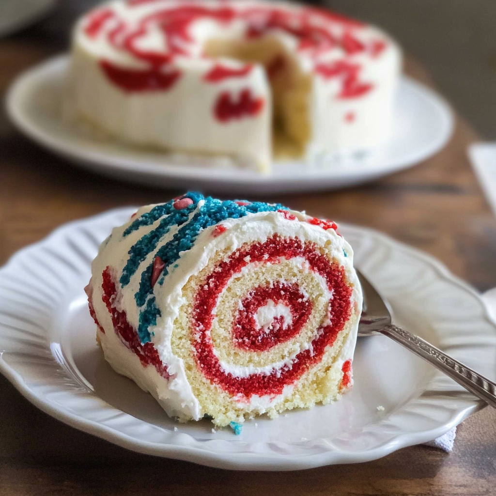Recipe preparation for 4th of July Cake Roll