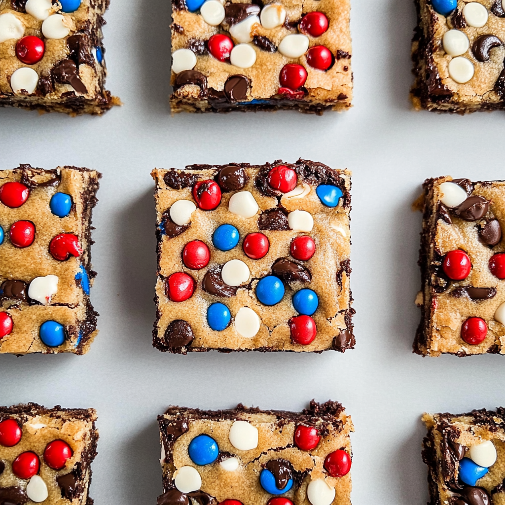 Recipe preparation for Fourth of July Cookie Bars