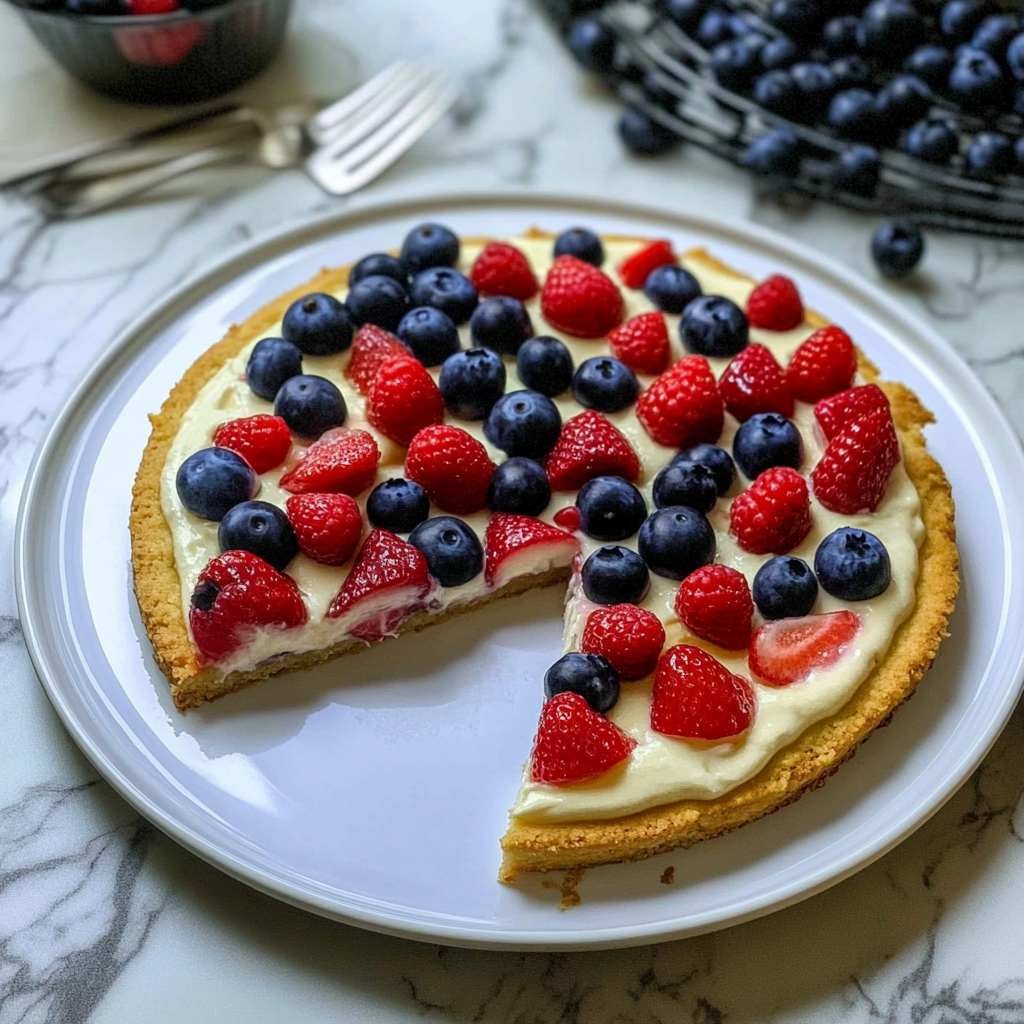 Recipe preparation for Patriotic Fruit Pizza Cookies
