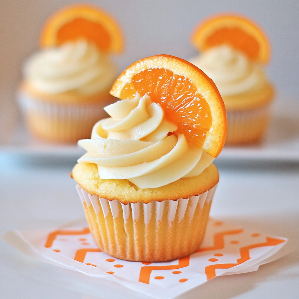 Recipe preparation for Orange Creamsicle Cupcakes