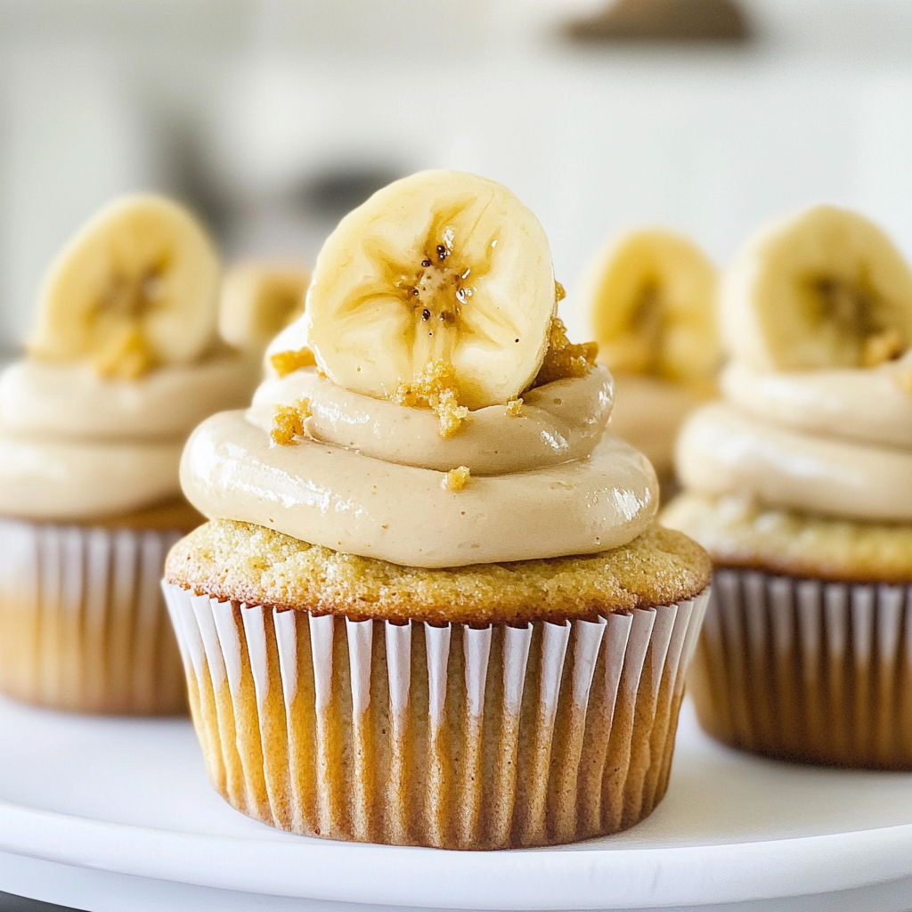 Recipe preparation for Butter Yellow Banana Cream Cupcakes