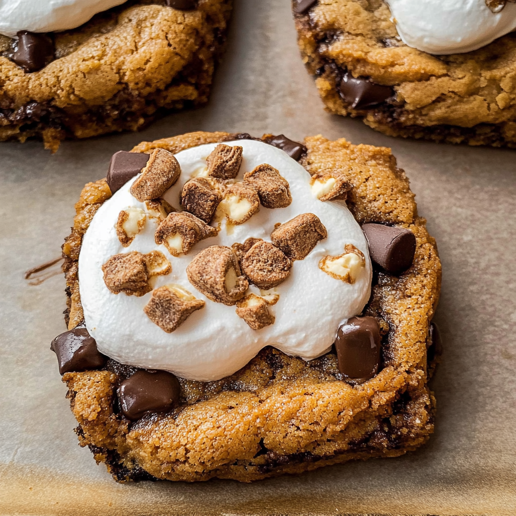 Recipe preparation for Pumpkin S'mores Cookies