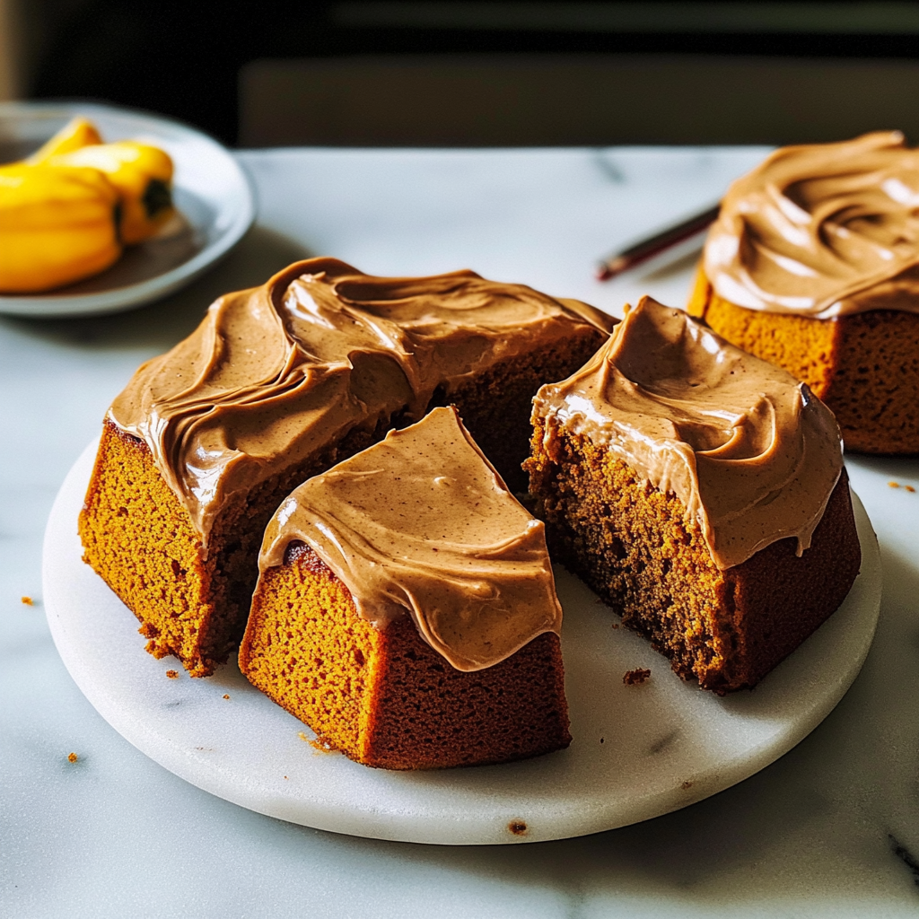 Recipe preparation for Pumpkin Spice Latte Cake