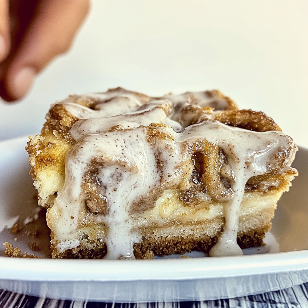 Recipe preparation for Cinnamon Roll Dump Cake