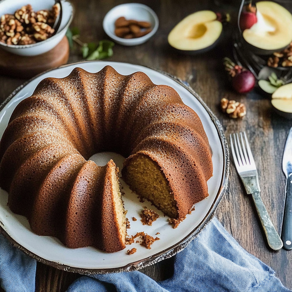 Recipe preparation for Chai Spice Bundt Cake