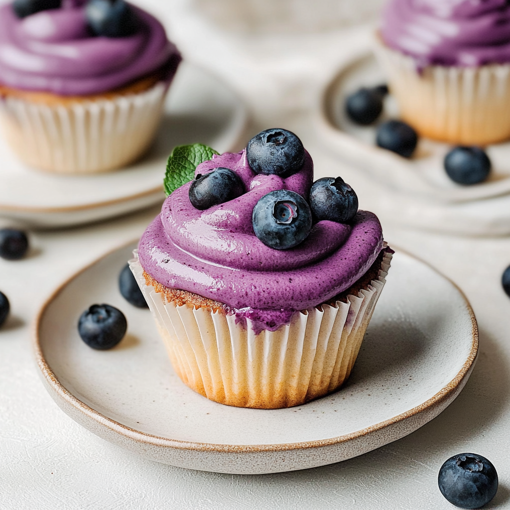Recipe preparation for Blueberry Mojito Cupcakes