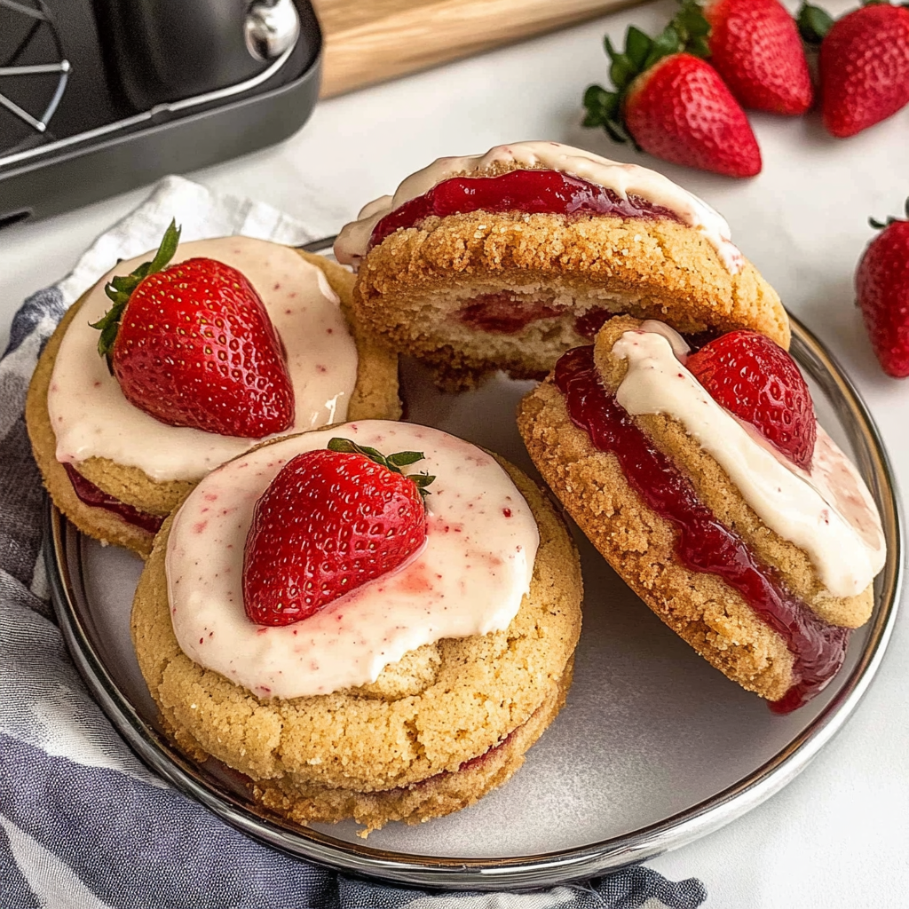 Recipe preparation for Strawberry Cheesecake Cookies