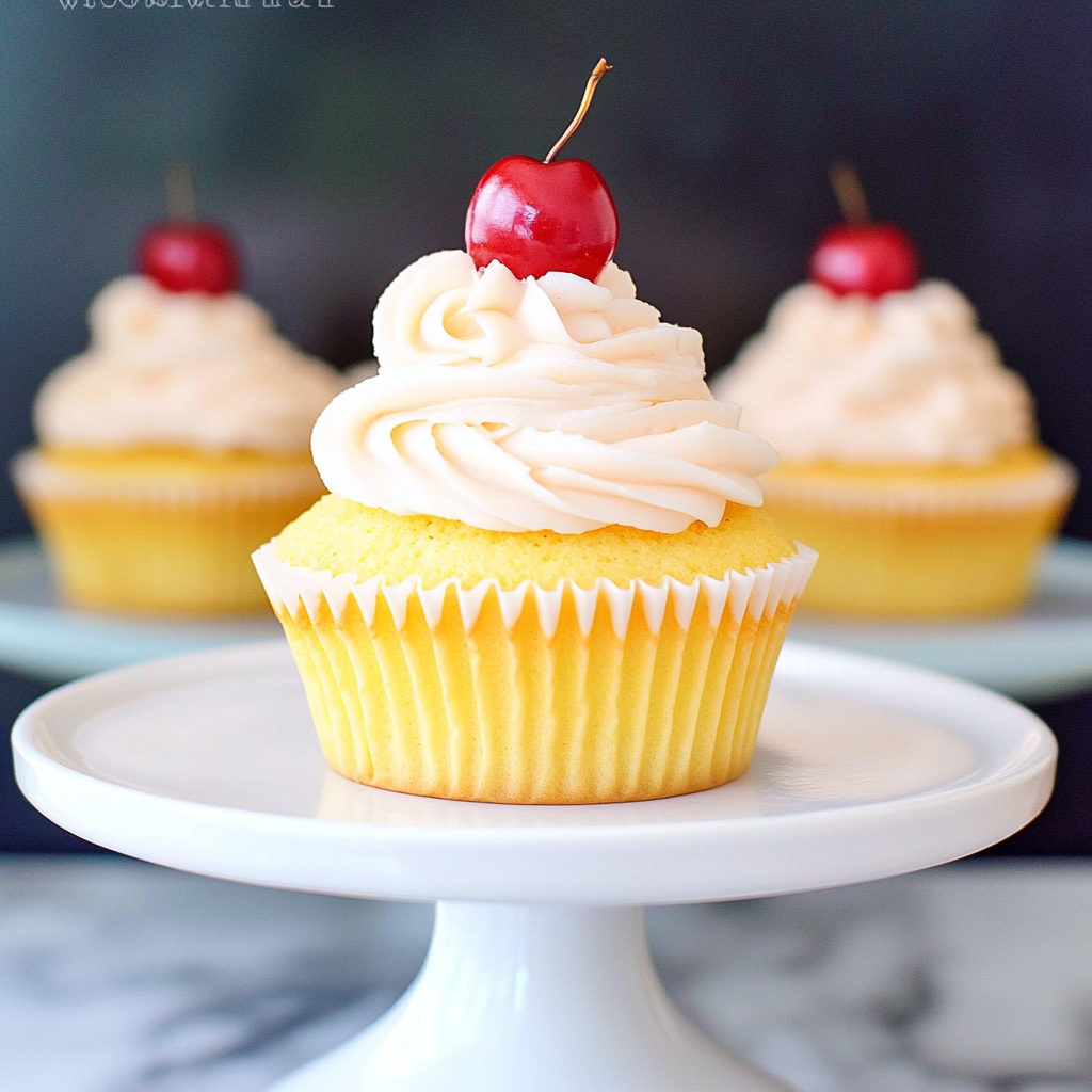 Recipe preparation for Pineapple Cream Cupcakes
