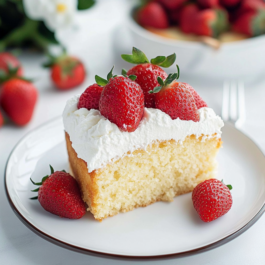 Recipe preparation for Fresh Strawberry Yogurt Cake