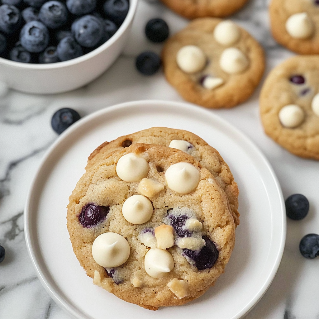 Recipe preparation for Blueberry White Chocolate Cookies