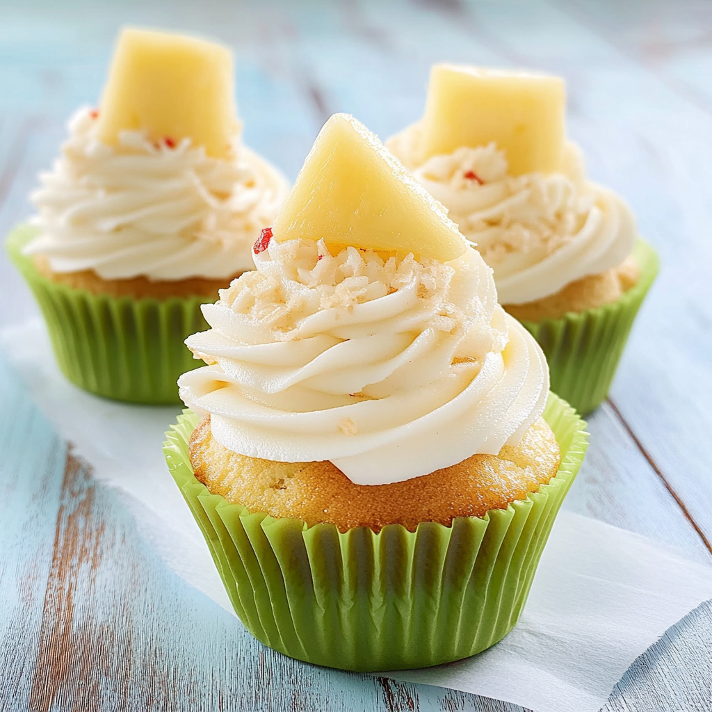 Recipe preparation for Pineapple Cream Cupcakes