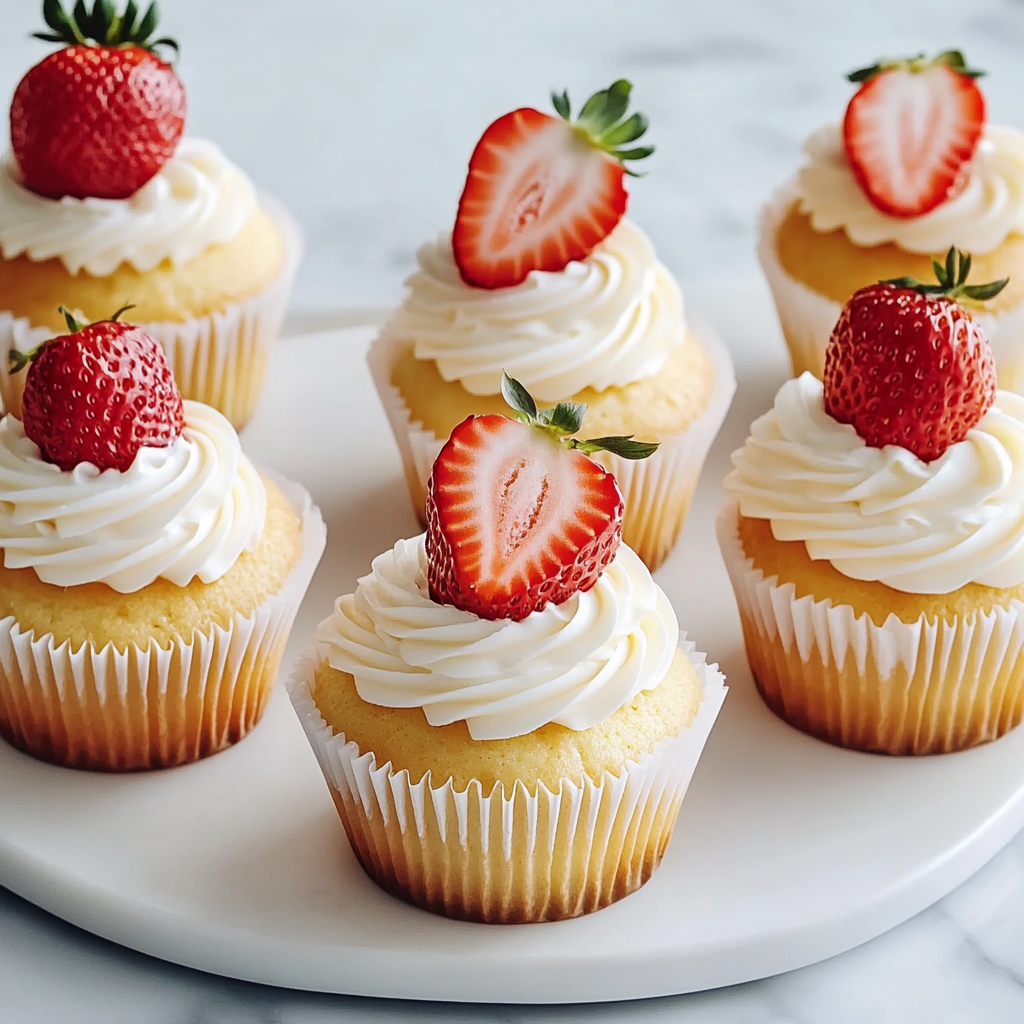 Recipe preparation for Strawberry Creamsicle Cupcakes