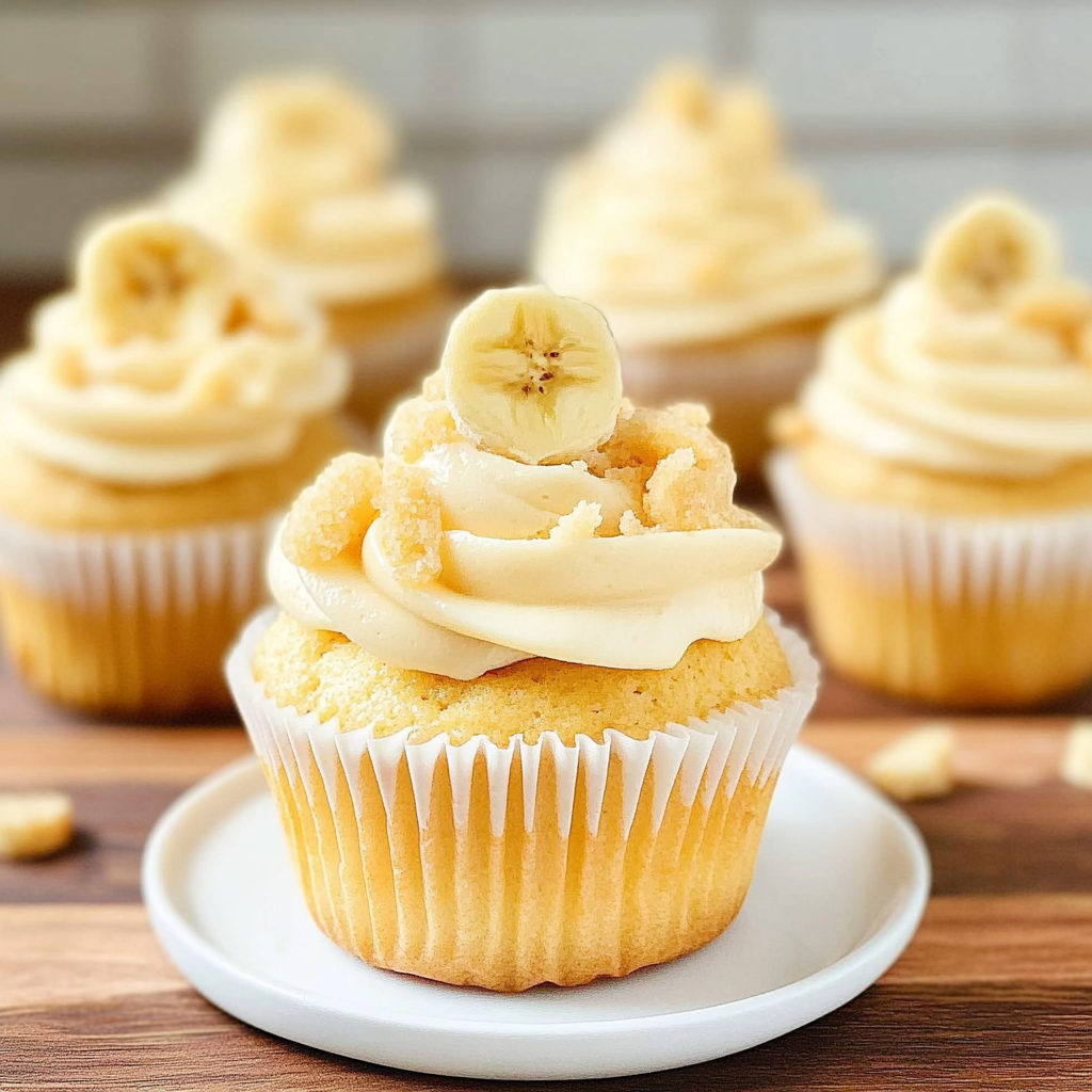 Recipe preparation for Butter Yellow Banana Cream Cupcakes