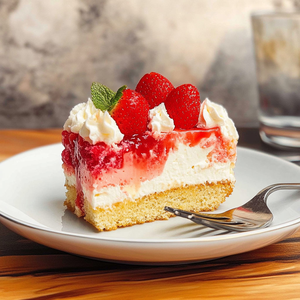 Recipe preparation for Rhubarb Cold Poke Cake