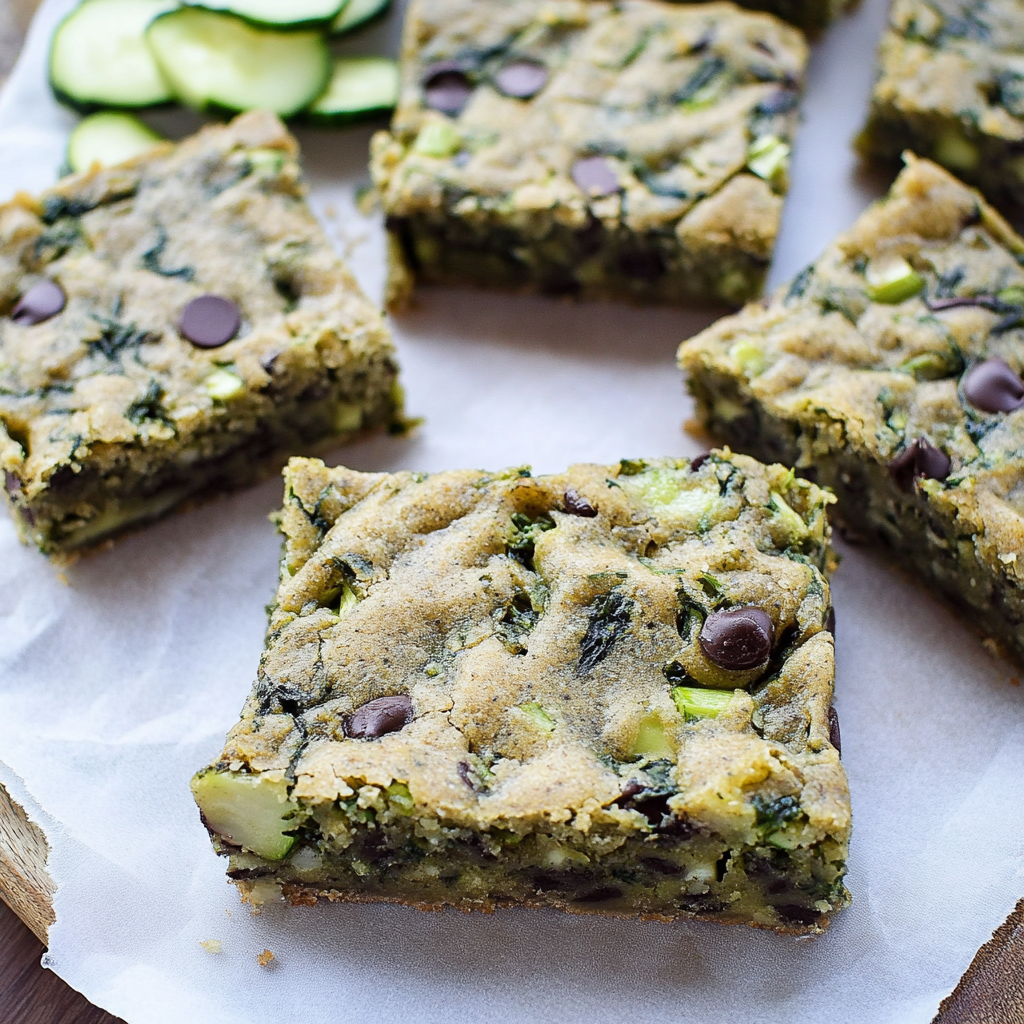 Recipe preparation for Dill Green Zucchini Cookie Bars