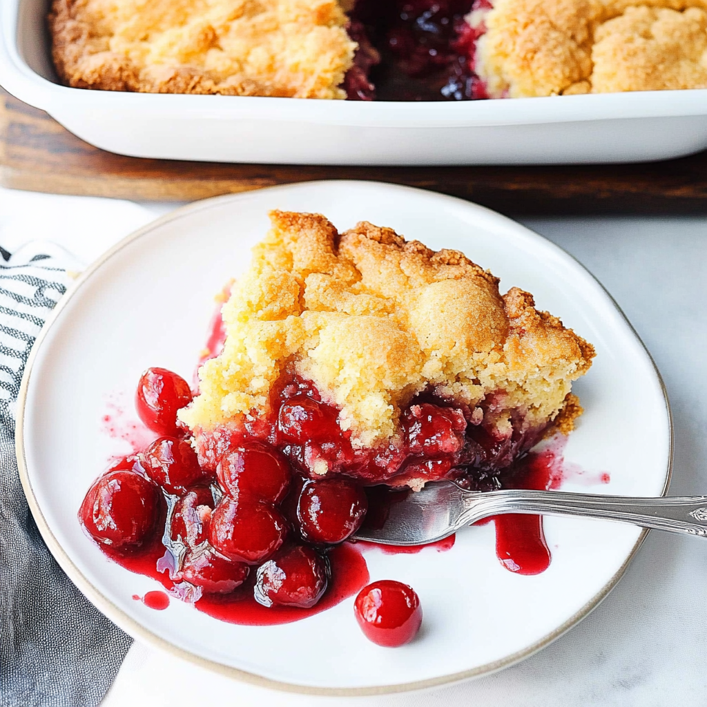 Recipe preparation for Pickled Cherry Crisp Dump Cake