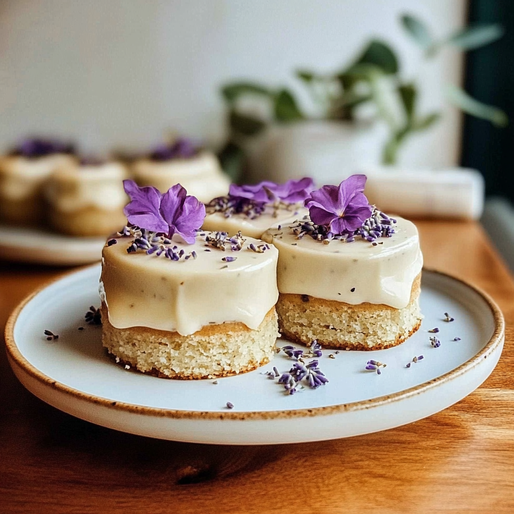 Recipe preparation for Lavender Aura Cake Bites